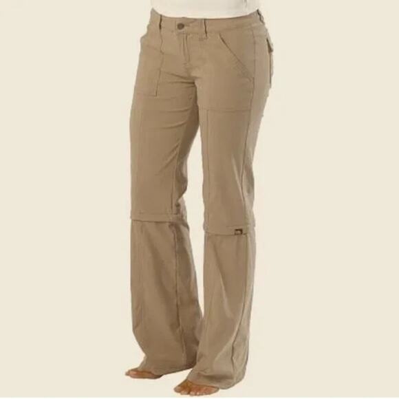 Prana Pants - PrAna Monarch Convertible Hiking Pant Zip Off Stretch Drawstring Tan Size 14